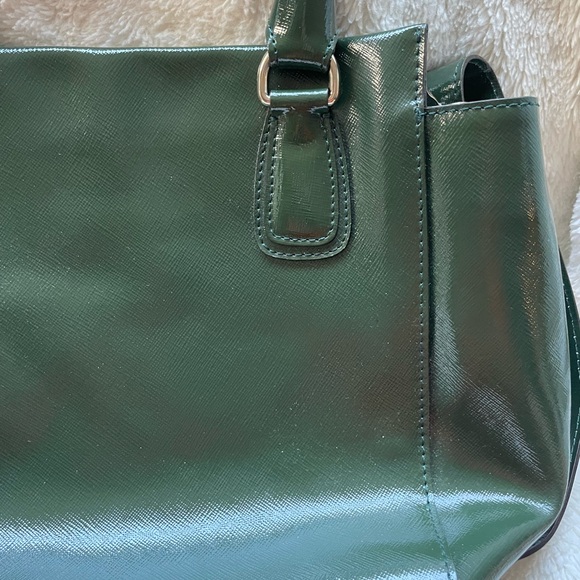ABRO Saffiano Satchel Crossbody Leather Purse Green - Picture 6 of 14